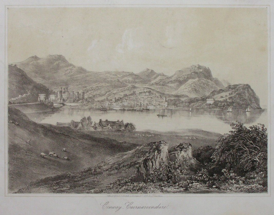 Lithograph - Conway, Caernarvonshire. - Newman